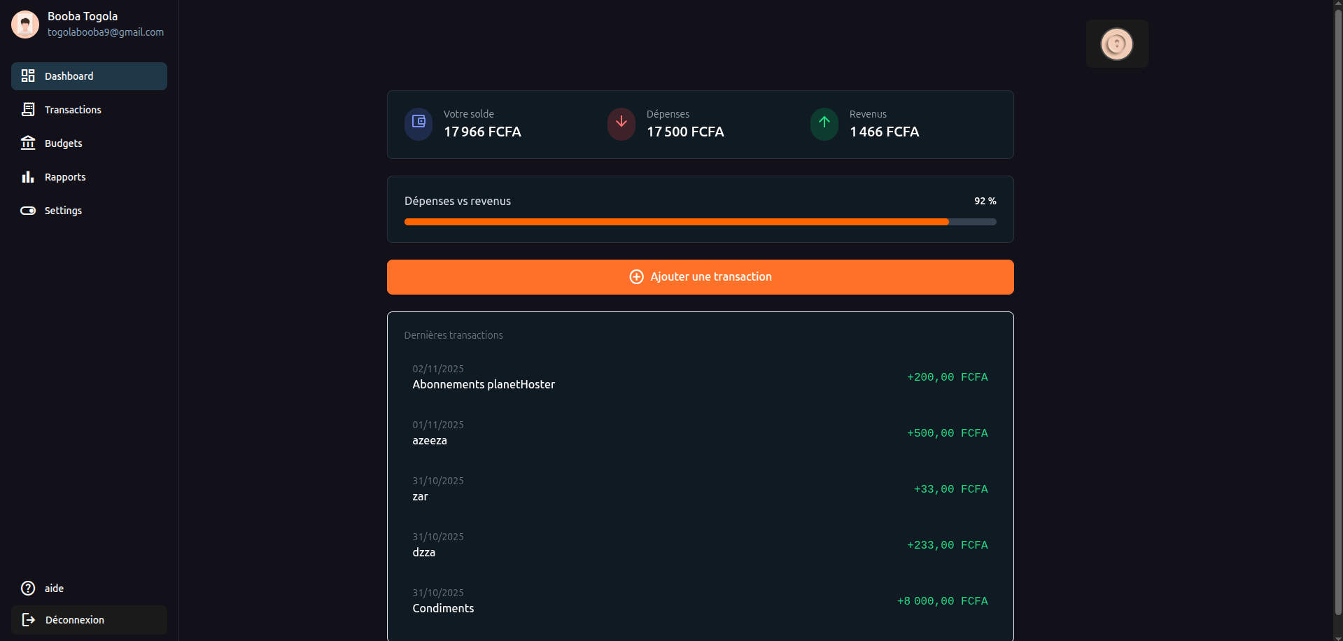 Fintrack Finance App